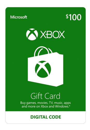 100 Xbox Gift Card Código Digital Original Xbox One Usa