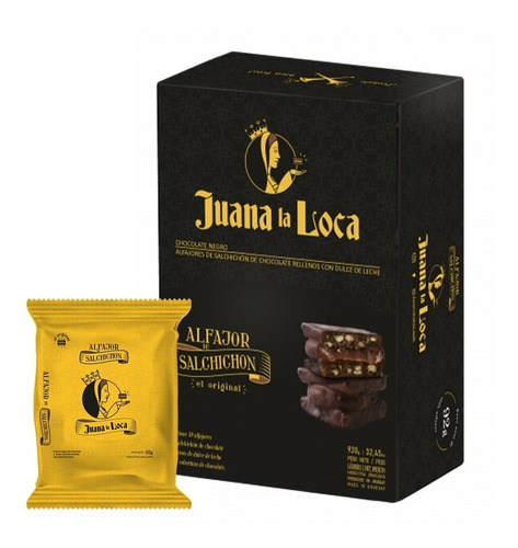 Caja De Alfajores Salchichón De Chocolate Negro Ub