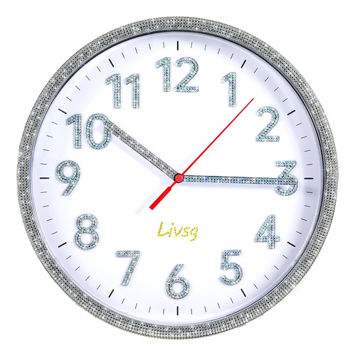 Livsg Reloj De Pared Con Diamantes De Imitación 3d Colorid.