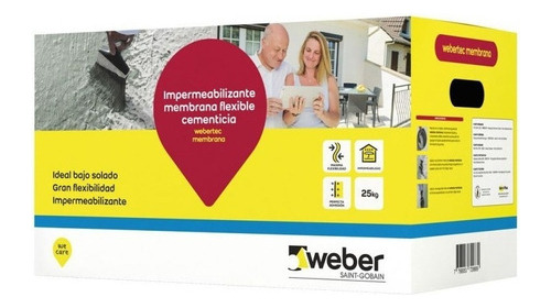 Imagen 3 de 5 de Membrana Webertec (10 L + 15 K) 25 K Weber Flexible Pintumm