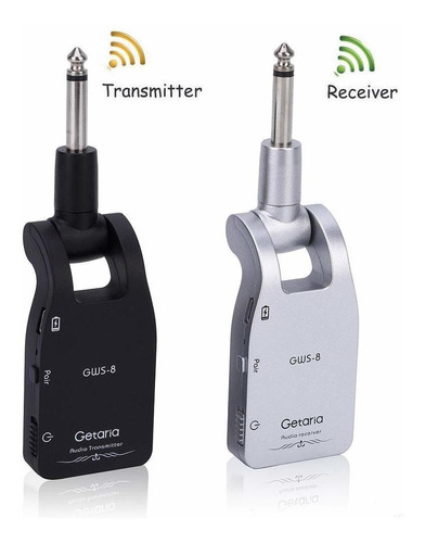 Transmisor Receptor Inalmbricos Getaria Gws-8 Para Guitarra Electrica / Bajo 2.4ghz Recargable 