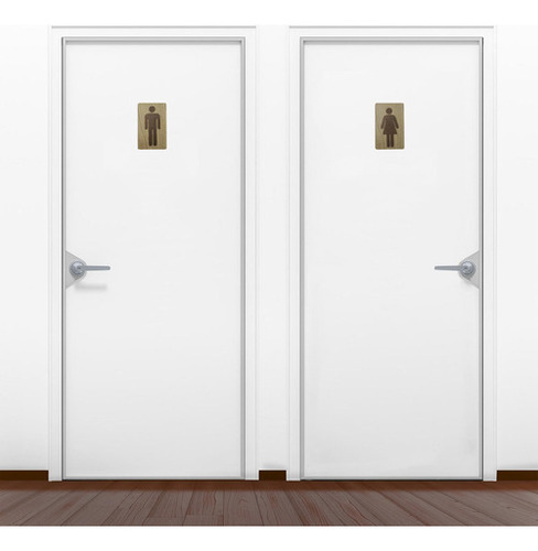 Letrero para baño y aseo, lavable, acabado en madera