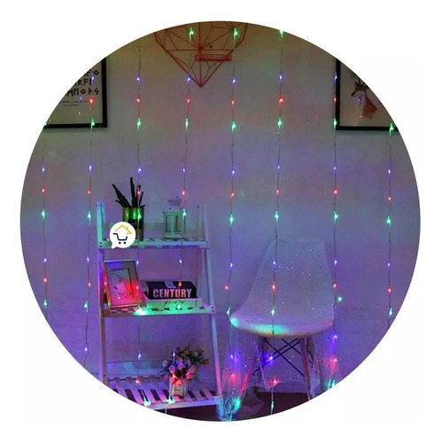 Luz Cascada 9x2 Mts 900 Led Luces Navidad Multicolor Rf 2027