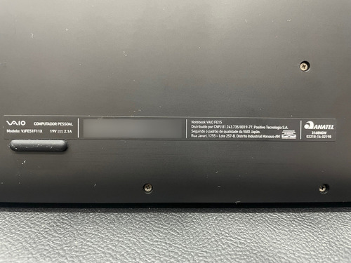 Notebook Sony Vaio Fe15 Core I3 8a 12gb Ram 2 Ssd(500gb+1tb) Preto (Usado)