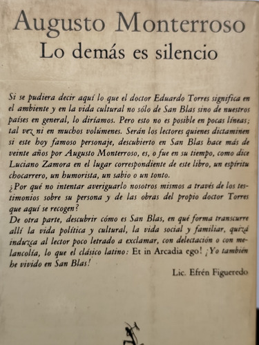 Lo Demás Es Silencio - Augusto Monterroso -biblioteca Breve (Usado)