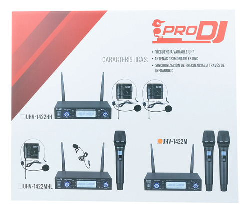 Micrófono Inalámbrico Pro Dj Uhv-1422m Batería De Litio