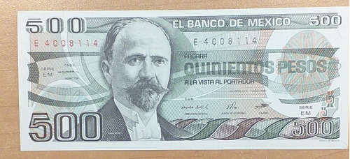 Billete De 500 Pesos Del 3 Ago 84. Como Nuevo