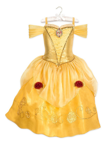 Disfraz Vestido Princesa Bella Disney Store Original Usa 5-6