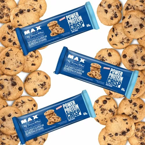 Power Protein Crisp Bar Max Titanium 12 Un 44g Sabor Cookies Cookies