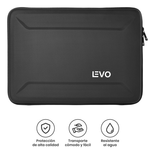 Funda Hardshell Para Notebook 13-14 Negro Levo Negro