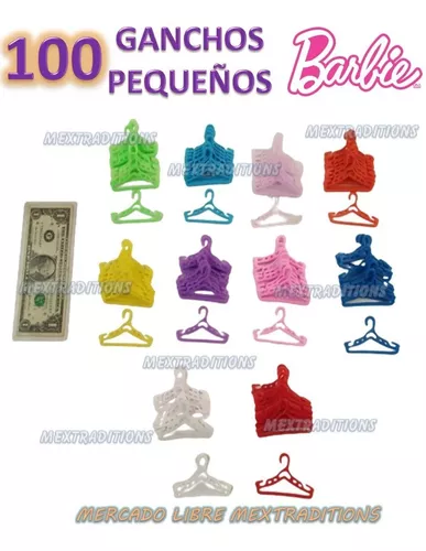 100 Ganchos Para Muñecas Barbie Ganchitos Para Ropa Colores | MercadoLibre