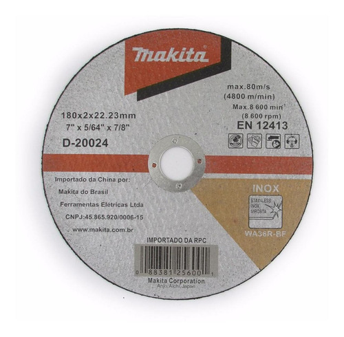 Disco C/ Metal Makita (7'' X 2.0) Pack 10