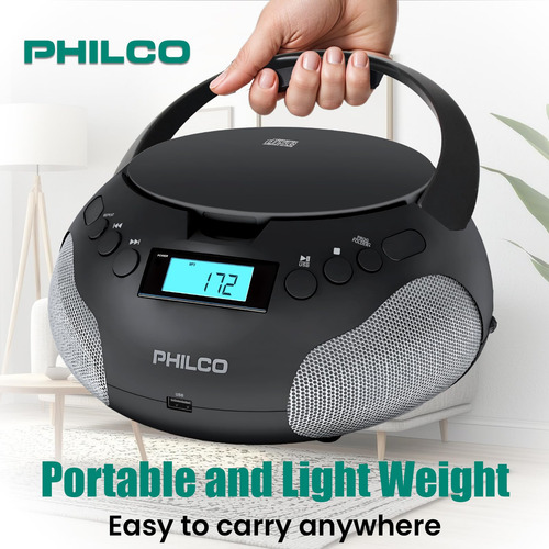 Boombox Philco Portátil Con Reproductor De Cd Compatible Con
