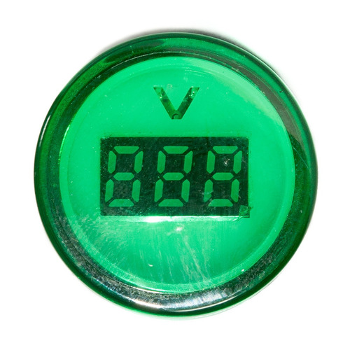 Imagem 2 de 4 de Kit 3 Sinaleiros Led Voltimetro Digital Verde 60-500vca 22mm
