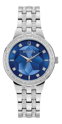 96l276 Reloj Bulova Phantom Crystal Mujer Plateado/azul