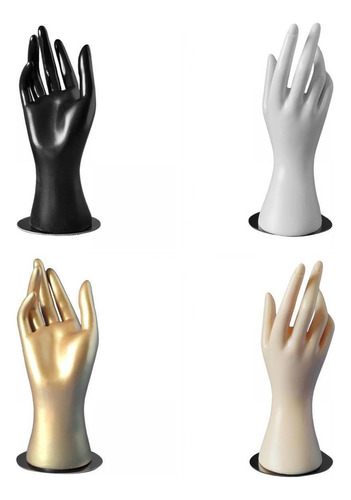 4 Piezas Maniquí Modelo Mano Joyería Negro