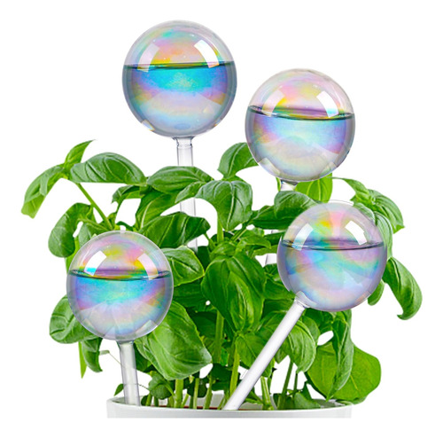 Plant Watering Globes - 4 Pack Iridescent Rainbow Gradient C