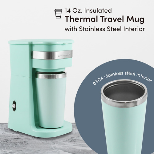 Cafetera Compacta Personal Para Una Porción Con Taza Térmica