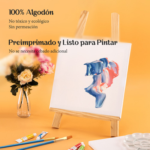 6 Bastidores De Lienzo 3 Tamaños Con 10 Lapiz Para Pintar