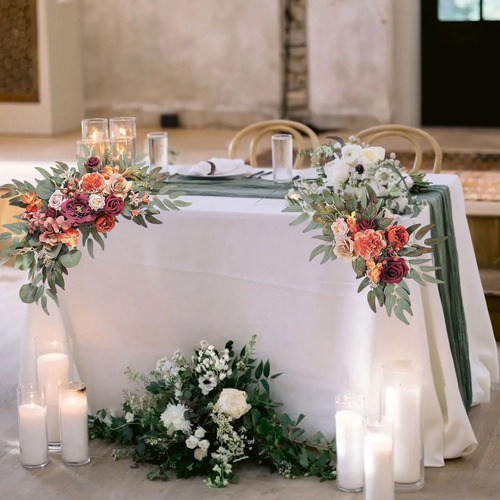 Mesa De Boda De Gama Alta Con Diseño De Ramo Simulado En U,
