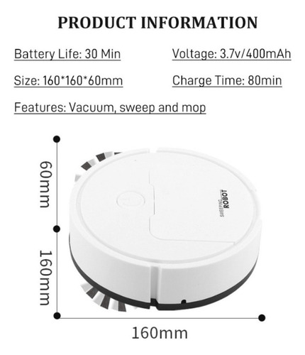 Mini Robot De Barrido Inteligente Que Barre, Trapea Y Aspira