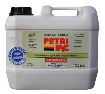Petrilac Hidrolaca Para Pisos 10 Litros Parquet Laca Al Agua Premium