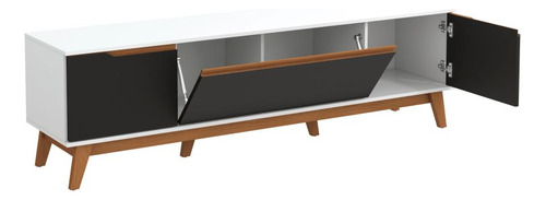 Rack Kappesberg 3 Portas Branco/preto Fosco 180cm