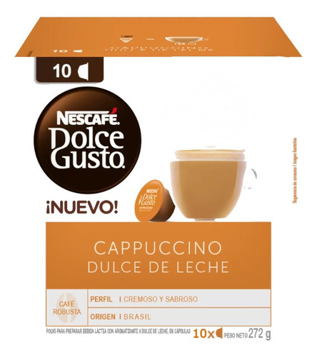  Cápsulas Dolce Gusto Cappuccino Dulce De Leche X1 Caja