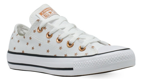 Tênis Converse All Star Estrela Branco Ouro Escuro Original | Mercado Livre