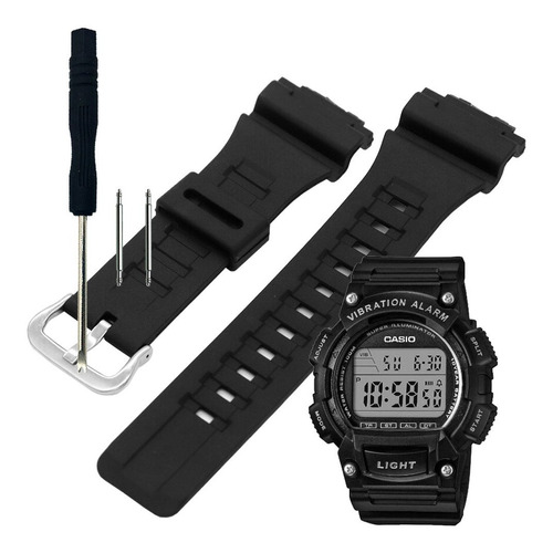 Correa Compatible Con Casio W736 W736h W-736 W-736h Negro