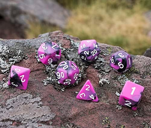 Juego De Rol Paladin, Dados Magentas Y Negros - Conjunto Dnd