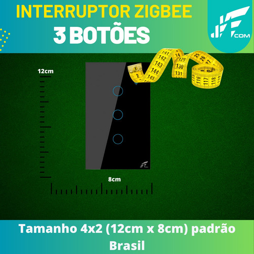 Interruptor Inteligente 3 Botões Zigbee 4x2 Touch Alexa