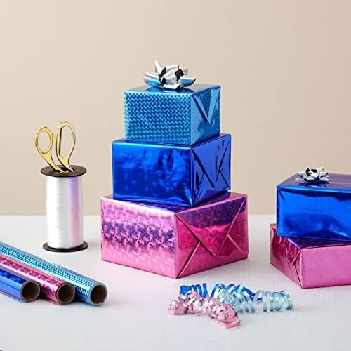 Juvale 3 Rollos De Papel Holográfico, Papel De Regalo De Lám