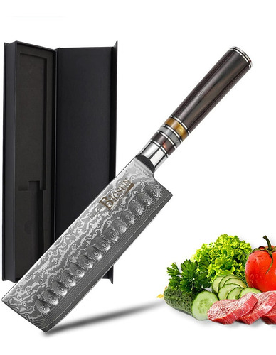 Cuchillo Chef Nakiri De 7 Pulgadas Bigsun Diseño De Panal