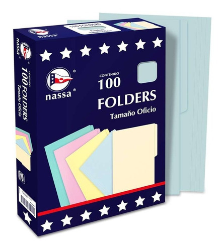 Folder Oficio Azul Caja Con 100