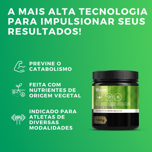 Creatina Growth Monohidratada Cratina 100%pura 100g
