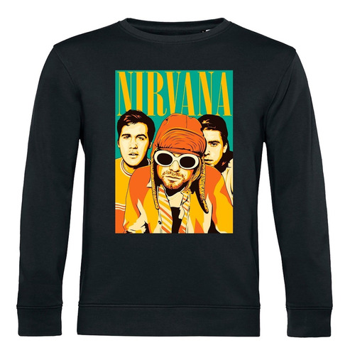 Poleron Oversize Algodón Orgánico Nirvana Kurt Cobain Rock