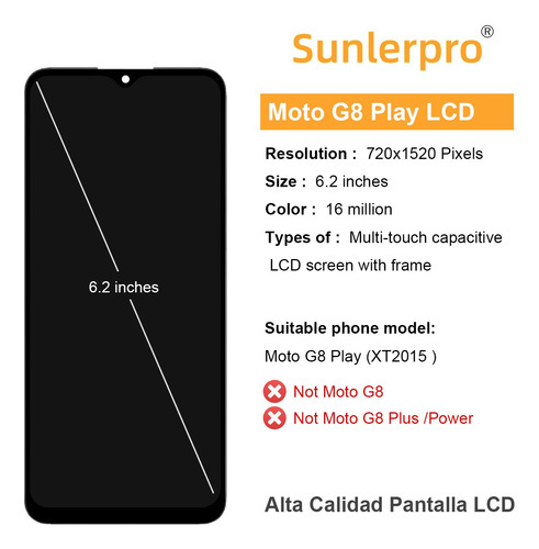 Para Motorola Moto G8 Play Xt2015 Pantalla Lcd Con Marco