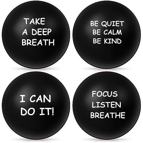 4 Pcs Motivational Stress Balls For Adults 2.5 Inch Str...