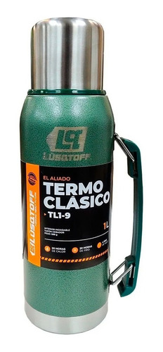 Termo Acero Inox 1 Litro Lusqtoff Verde Frio Calor Manija