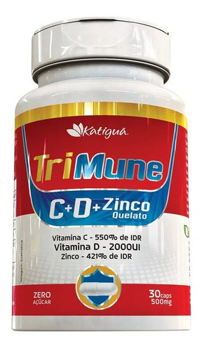 Vitamina C+d+zinco Tri Mune Tripla Ação 30 Capsulas