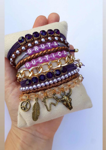 Imagem 9 de 10 de Mix Pulseiras Coloridas Ajustavel Moda Blogueira Verão Praia