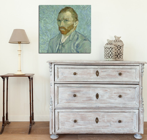 Cuadro 20x20cm Vincent Van Gogh Autoretrato Pintor Famoso