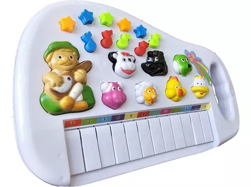 Pianinho Teclado Musical Infantil Som Luz Fazendinha Animais - Click  Compras Na Internet®