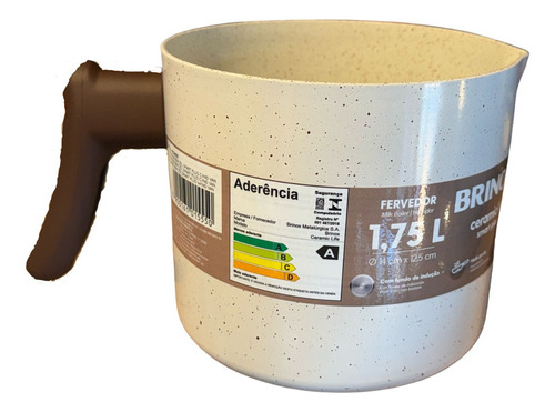 Leiteira Fervedor De Indução Brinox Ceramic Life 1,7l Ø14cm Cor Vanilla