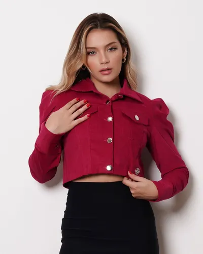 Jaqueta veludo best sale rosa