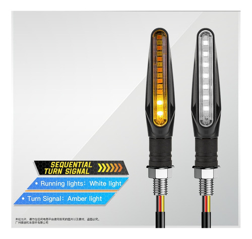 Intermitente Bicolor De 15 Led Con Luz De Conducción De Moto