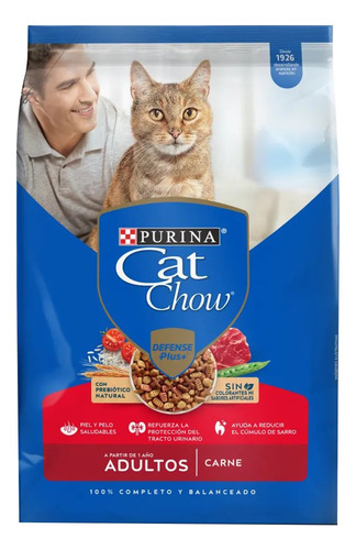 Cat Chow Adultos Defense Plus Carne 8kg Alimento Seco Gato
