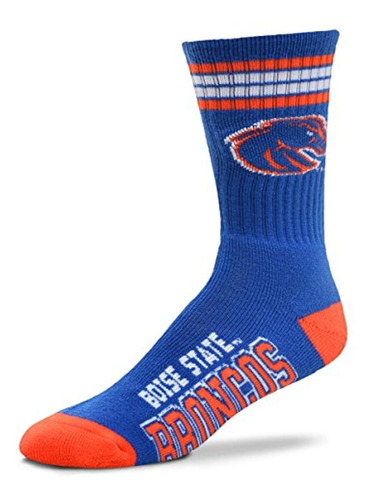 For Bare Feet Mens Ncaa 4 Stripe Deuce Crew Socks