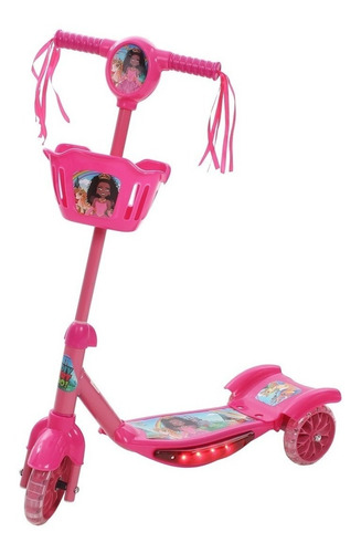 Patinete Super divertido  infantil Princesa morena  rosa  para crianças